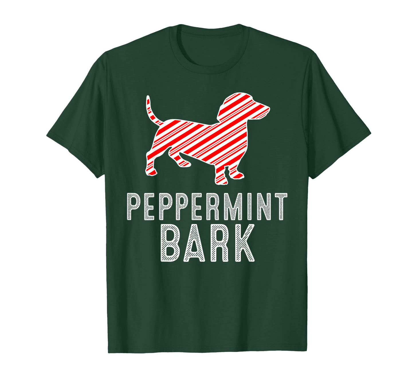 Dachshund Peppermint Bark Christmas Dog Lover Xmas Season T-Shirt