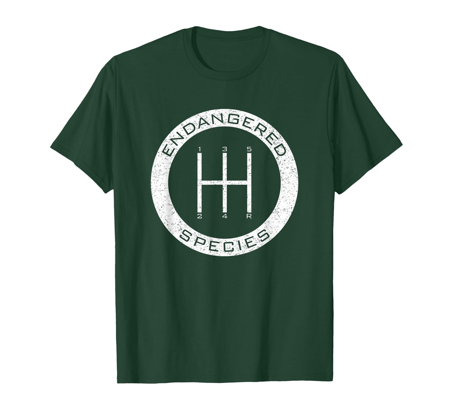 Car Guy Distressed Endangered Species 5 Speed Manual Shifter T-Shirt