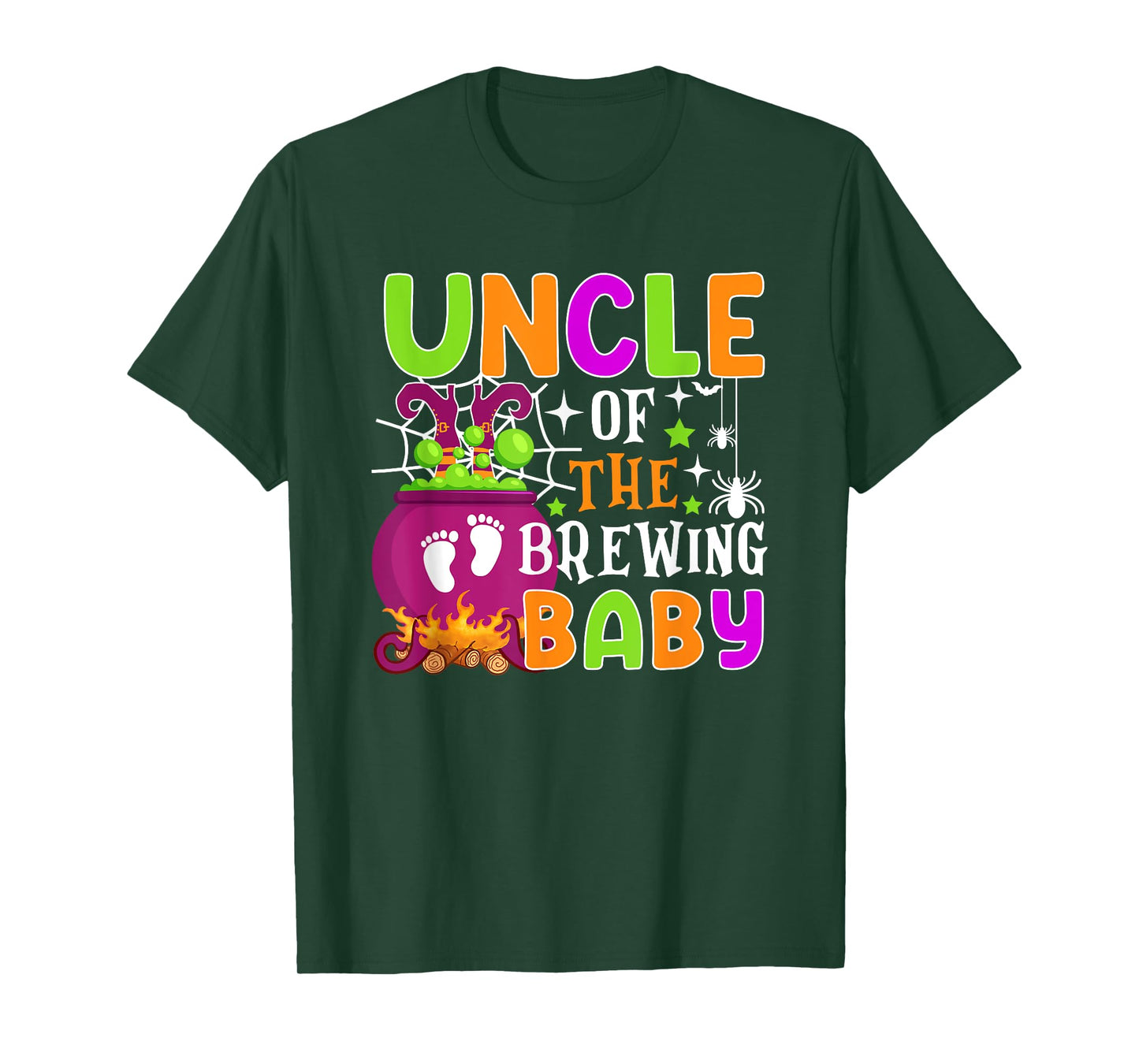 Uncle of Brewing Baby Halloween Theme Baby Shower Spooky T-Shirt