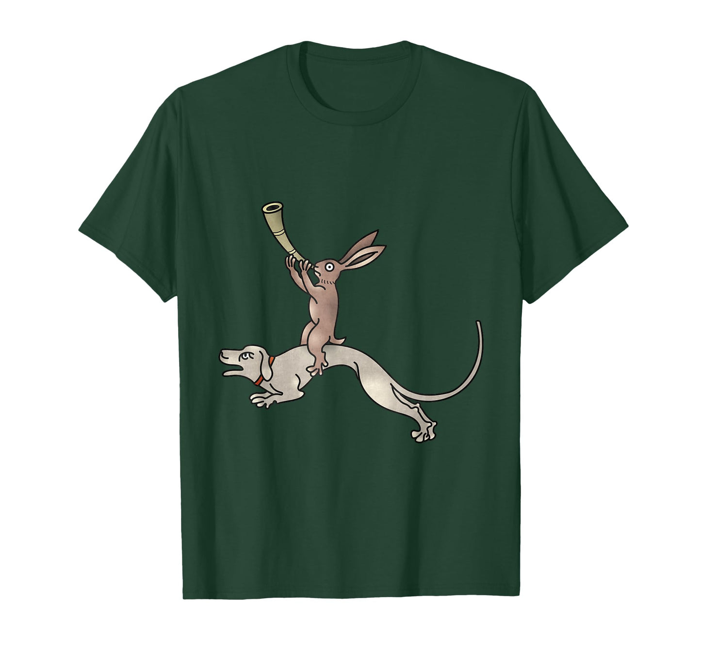 Marginalia Rabbit riding dog - Medieval Meme - MargiKnights T-Shirt