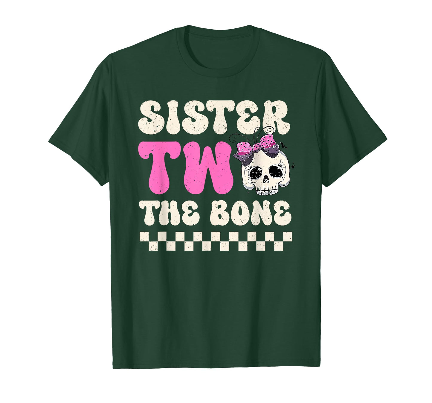 Sister Two The Bone Halloween 2nd Birthday Girl Family T-Shirt