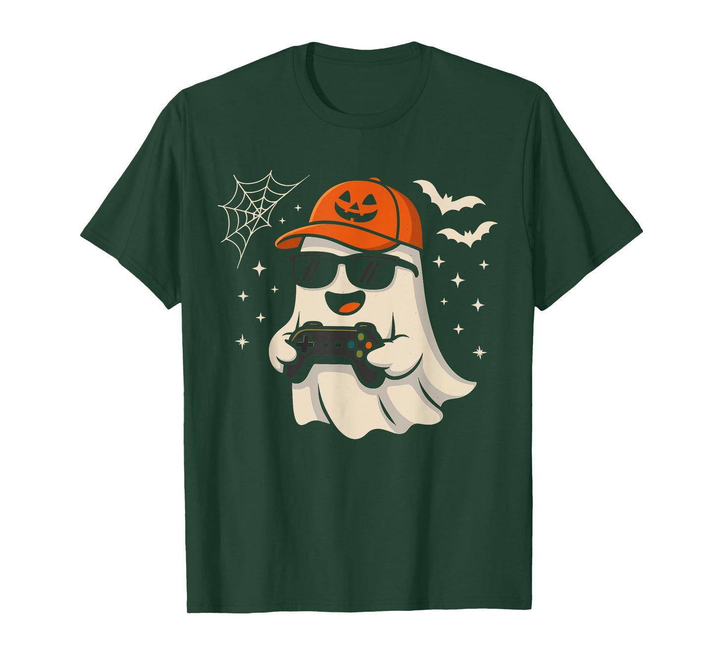 Halloween Ghost Gamer Funny Costume Gaming Men Boys Kids T-Shirt