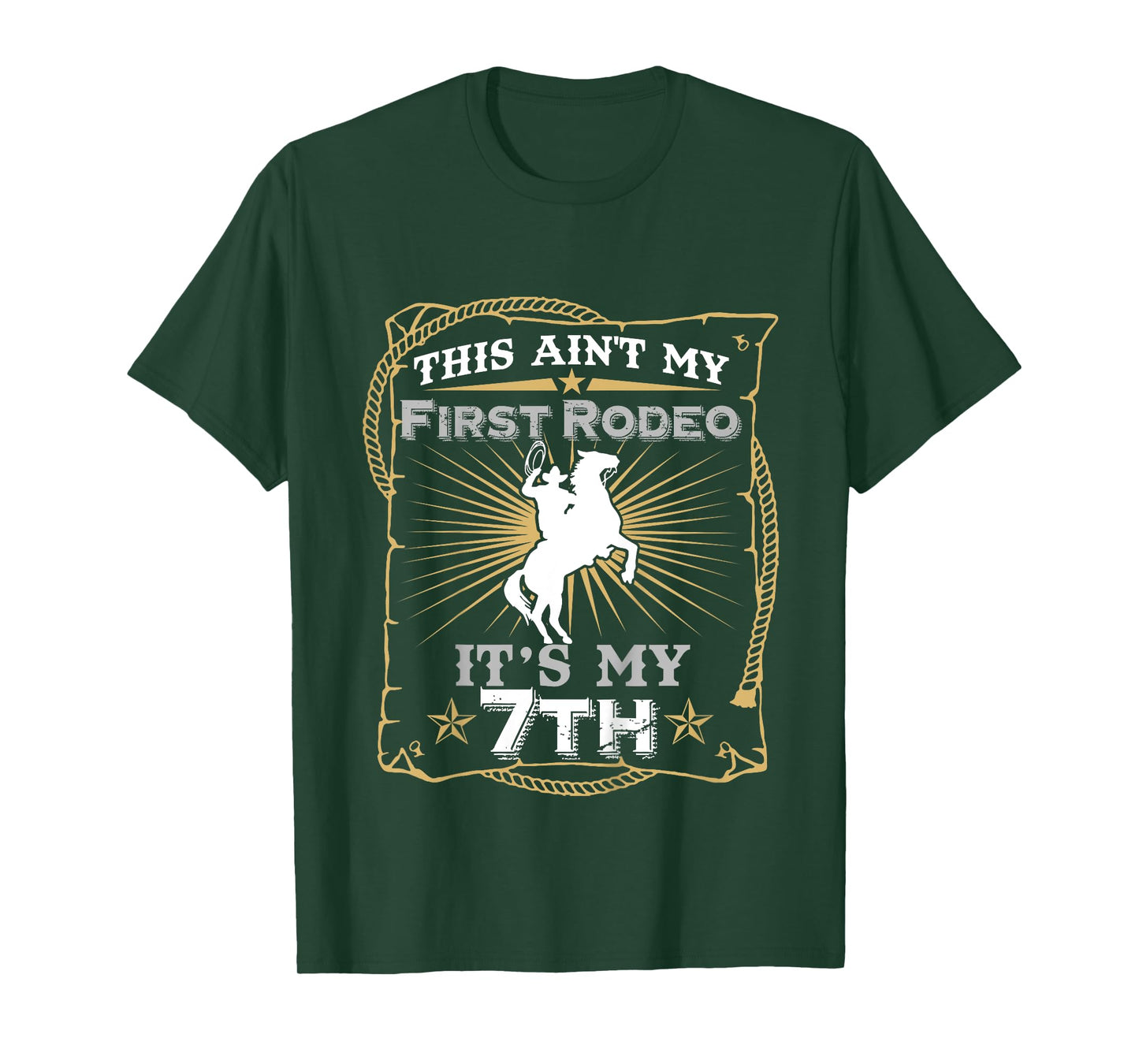 Funny Ain't My First Rodeo 7th Birthday T-Shirt For Kids T-Shirt