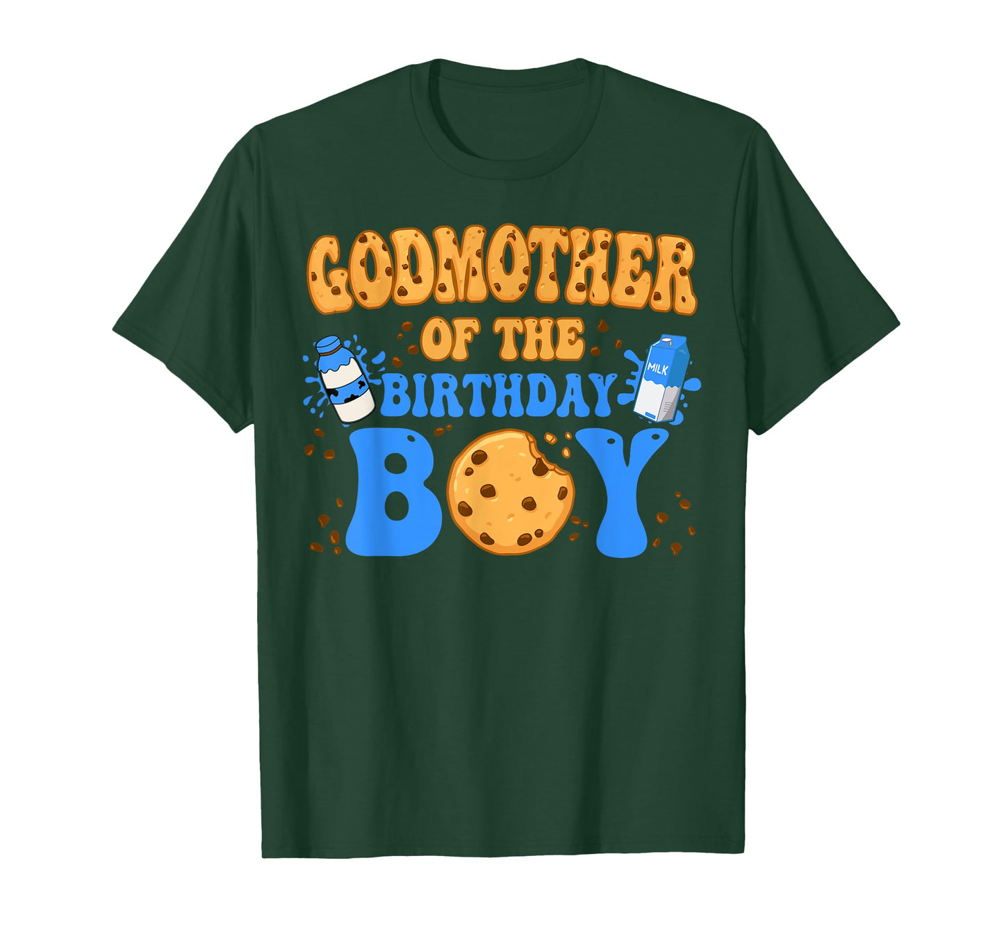 GodMother Of The Birthday Boy Milk and Cookies Lover T-Shirt