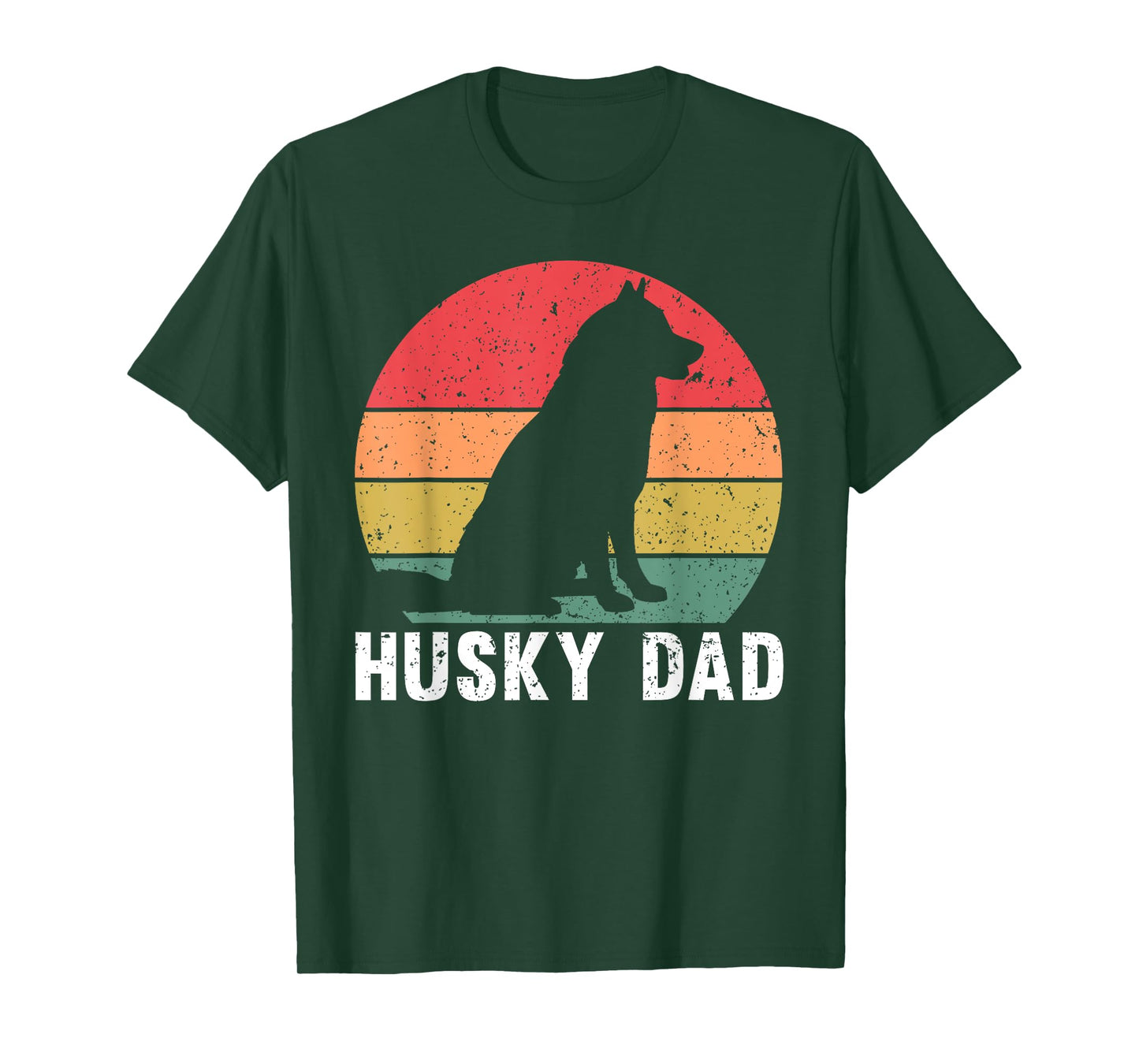 Husky Dad Art For Father Men Husky Lover Siberian Husky Dog T-Shirt