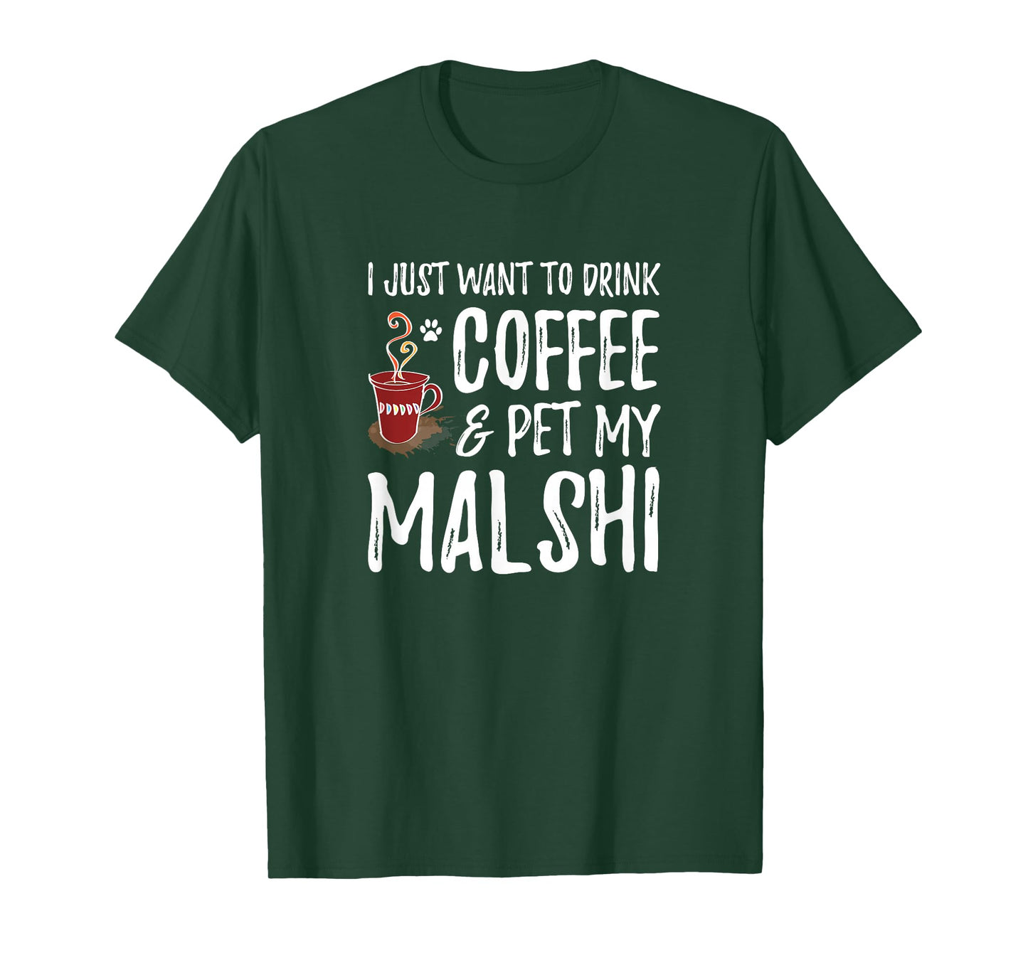 Coffee and Malshi T-Shirt for Mal-shi Dog Mom T-Shirt