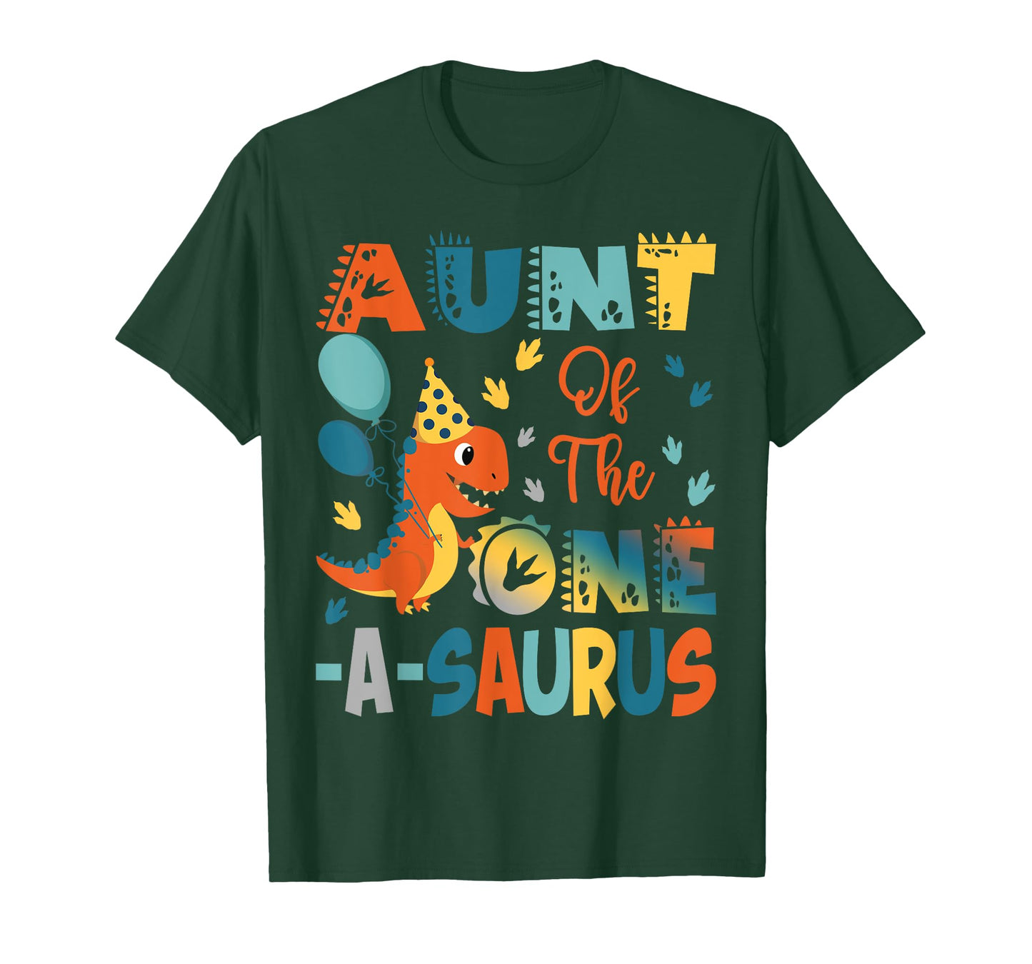 Aunt Of The One-A-Saurus 2Nd Birthday Dinosaur Party T-Shirt