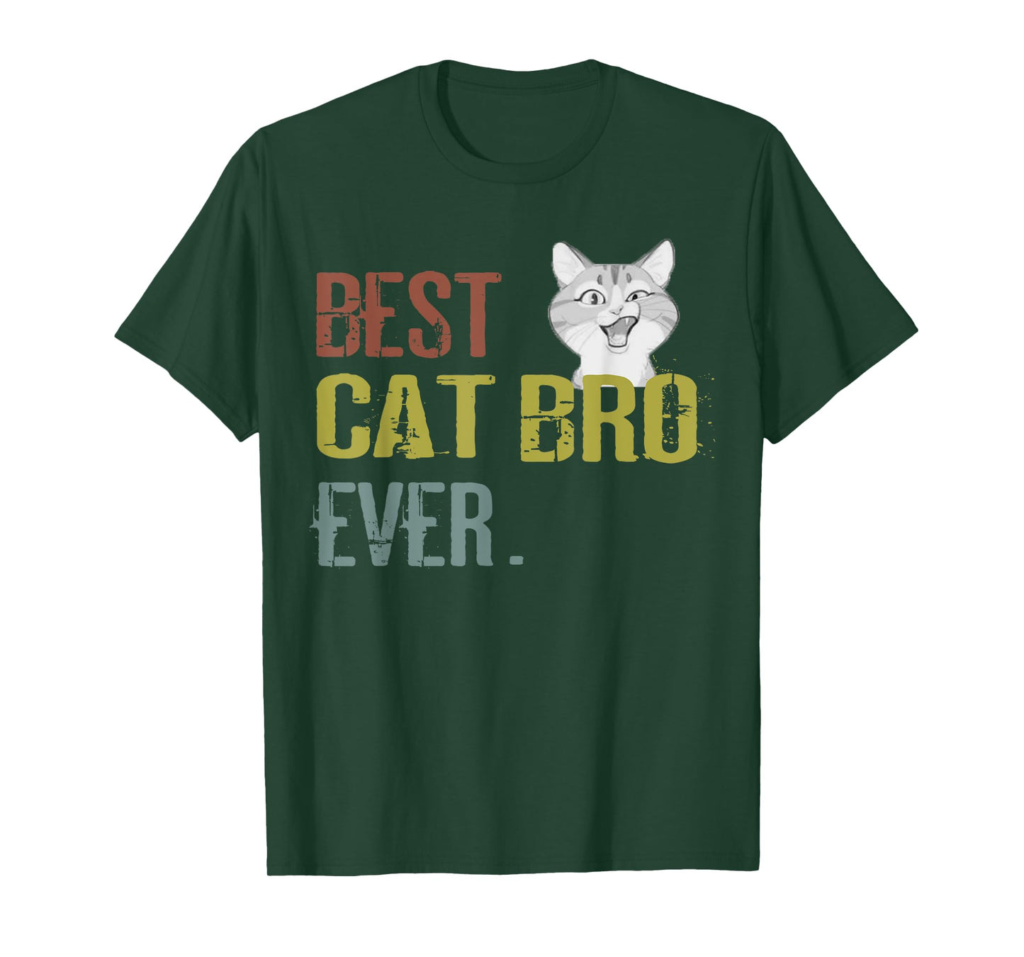 Vintage Best Cat bro Ever TShirt brother birthday Shirt Men Women Kids T-Shirt