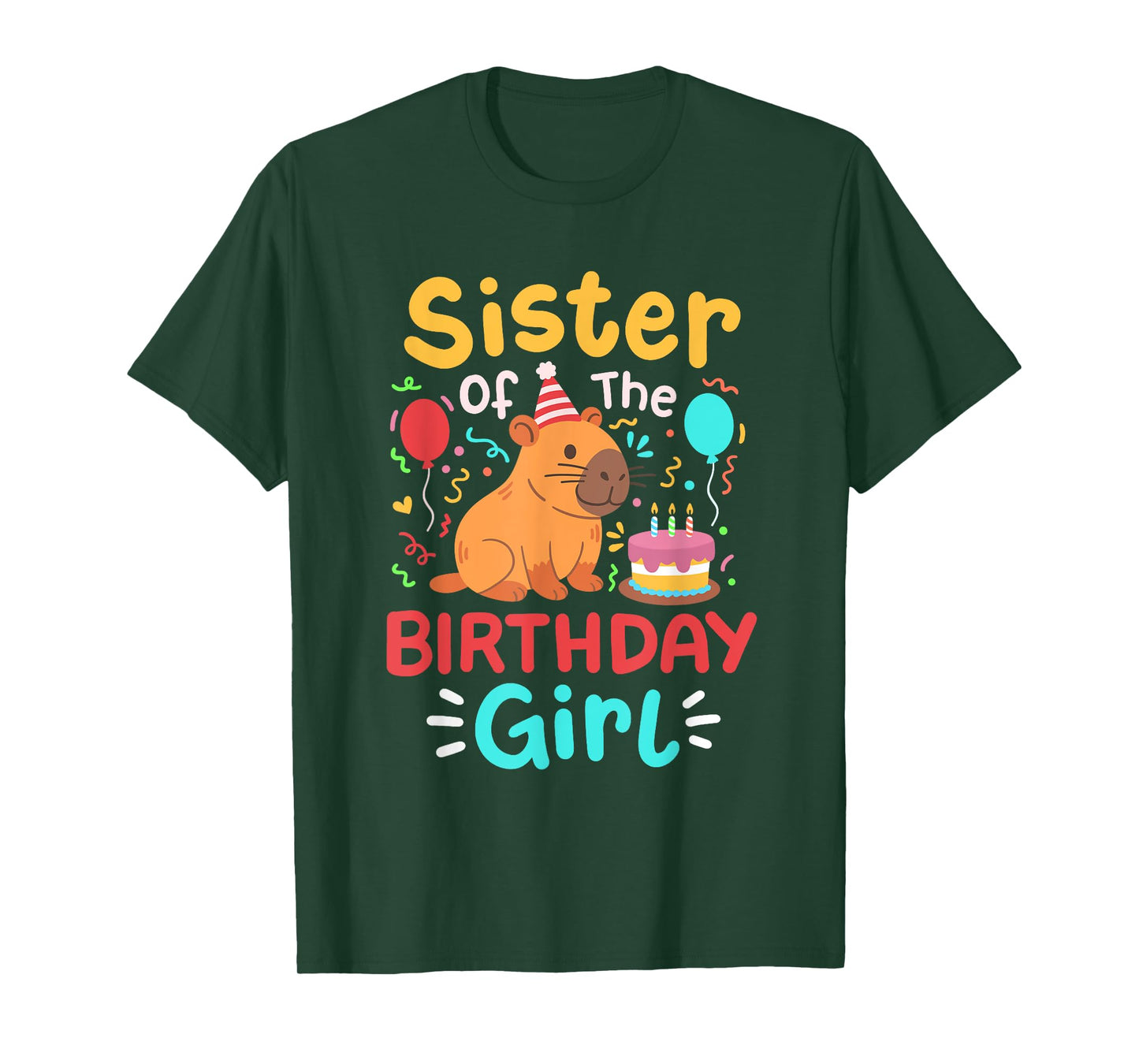 Sister Of The Birthday Girl Capybara Family Bday Matching T-Shirt