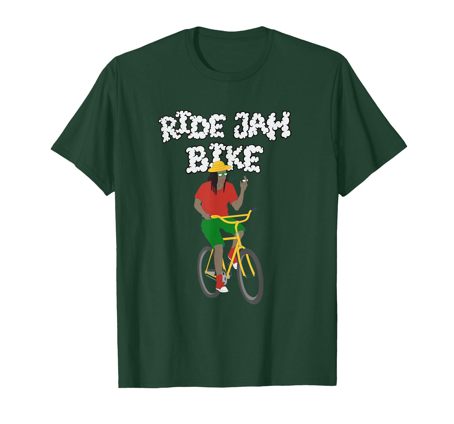 Ride Jah Bike T-Shirt - 420 Rasta Bicycle Shirt