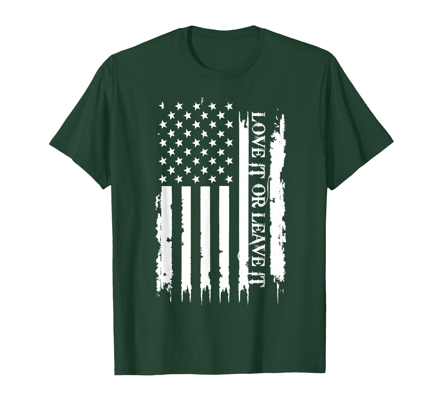Love it or Leave it United States Distressed w US Flag T-Shirt