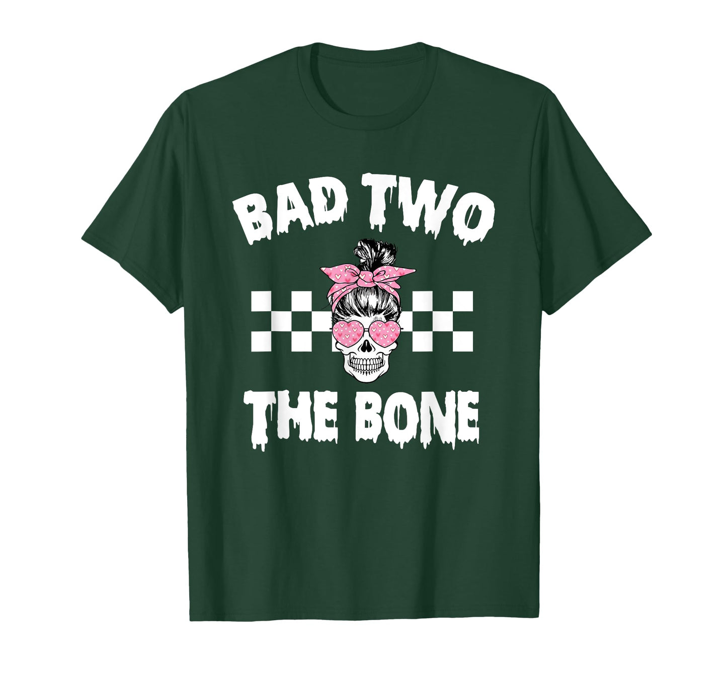 Bad Two The Bone Birthday 2nd Halloween 2 Years Old Girl T-Shirt