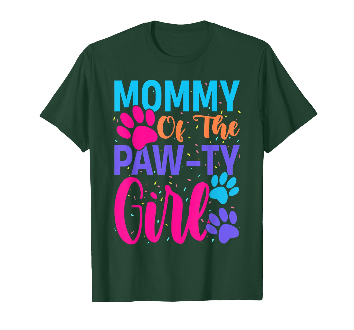 Mommy Of The Birthday Girl Dog Paw Family Matching Party T-Shirt