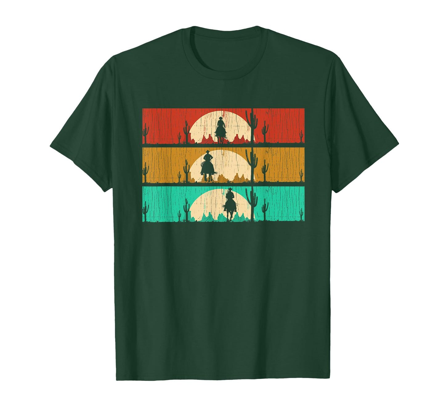 Retro Texas Rodeo Western Horseback Riding Line Dance Cowboy T-Shirt