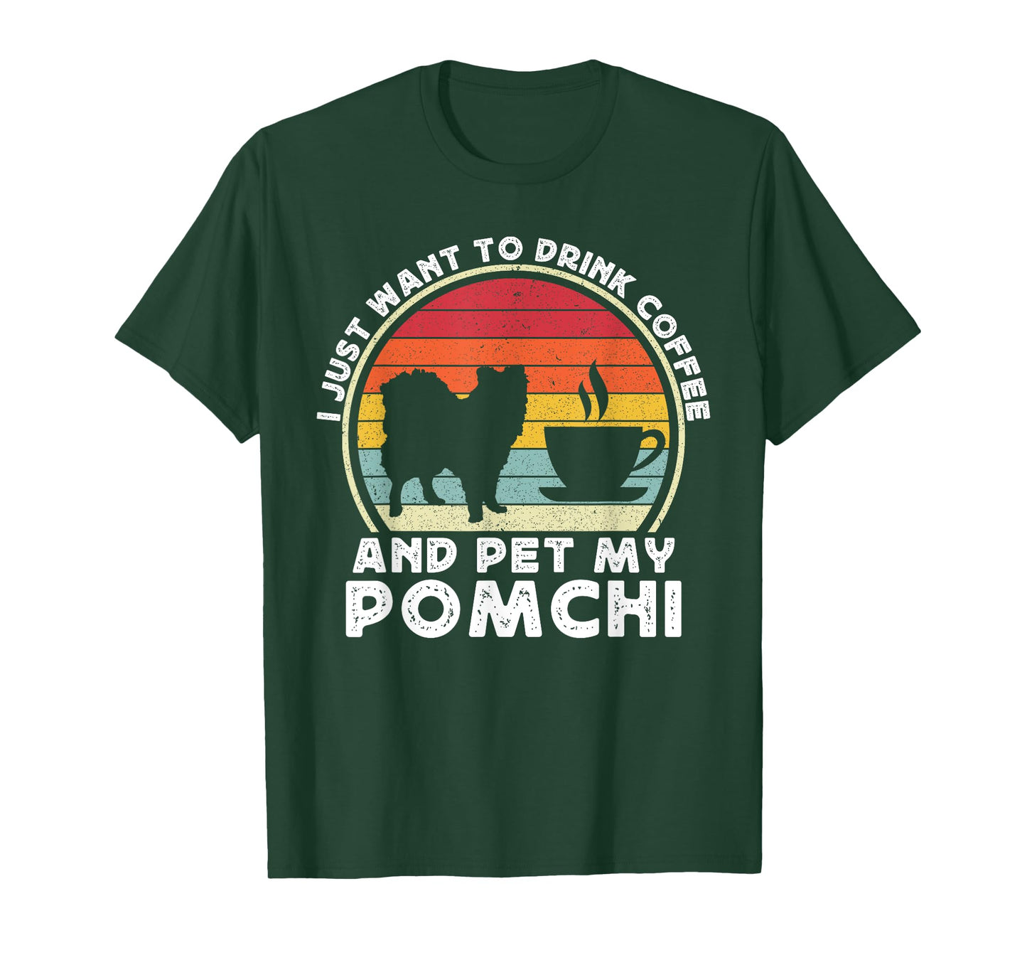 Coffee And Pomchi For Men Women Pom-Chi Dog Mom Dad Funny T-Shirt