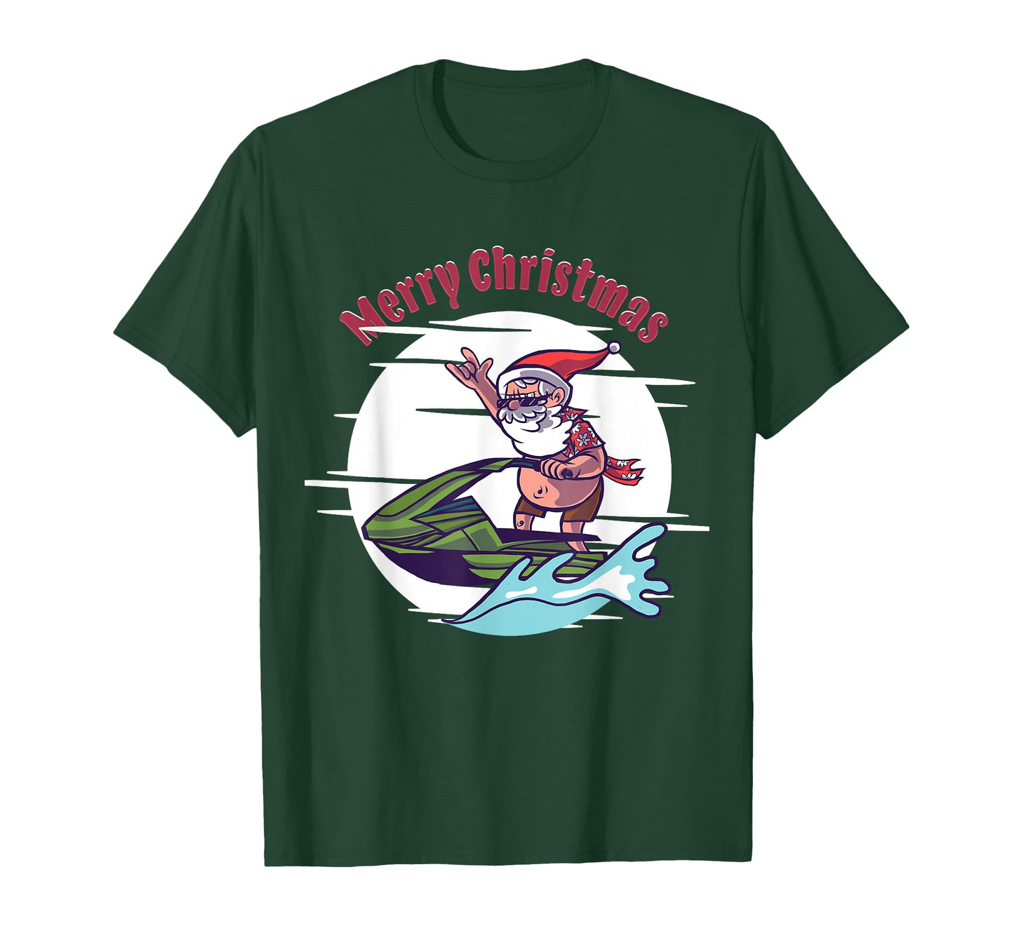 Merry Christmas Santa Jet Ski Watersports T-Shirt