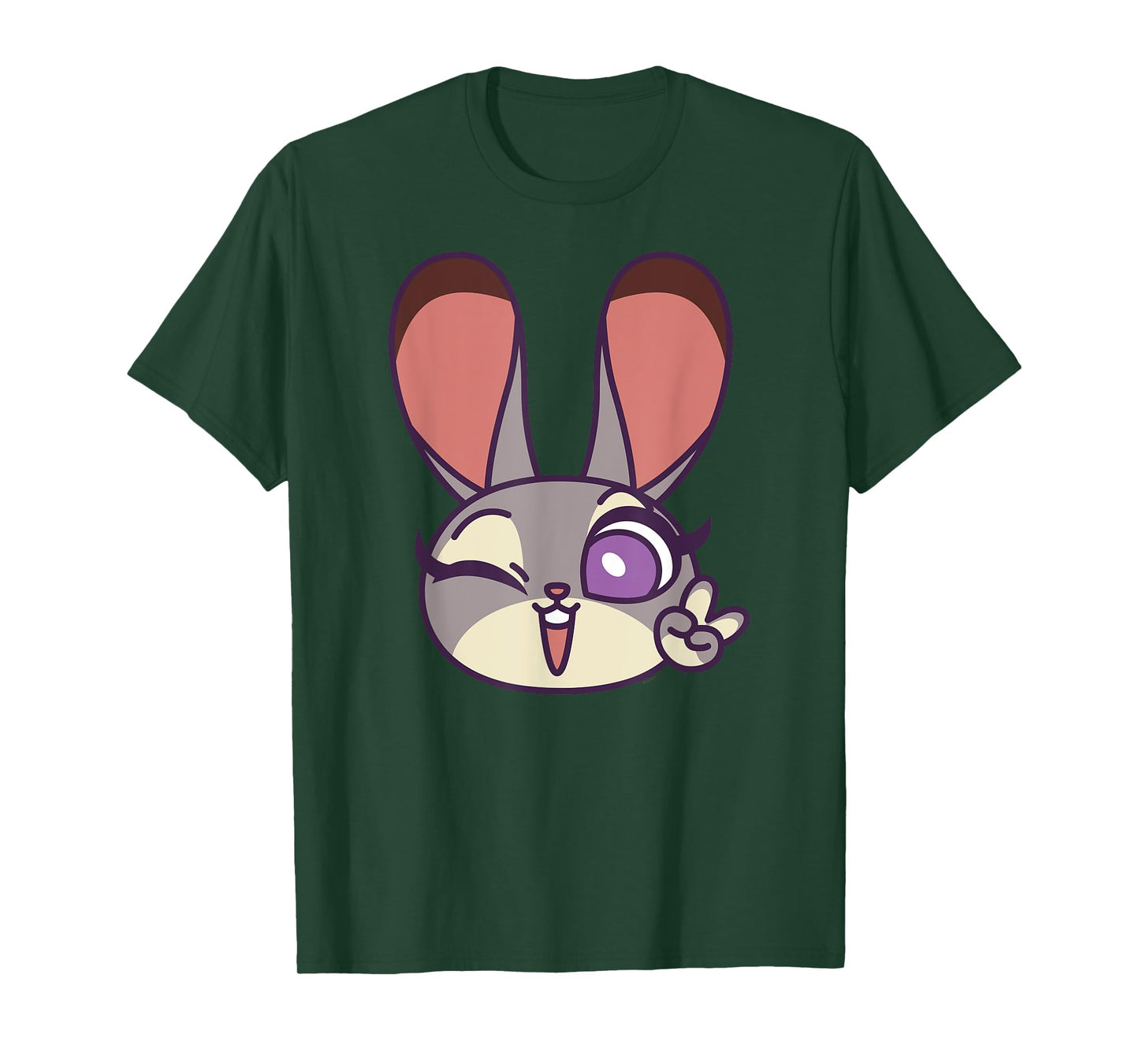 Disney Zootopia Judy Hopps Cute Kawaii Big Face Costume T-Shirt