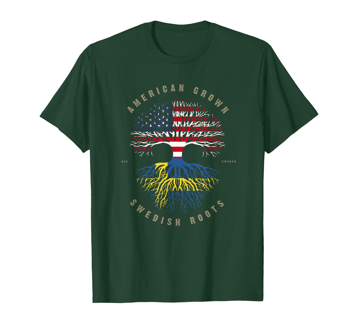 American Grown Swedish Roots Sweden Flag T-Shirt