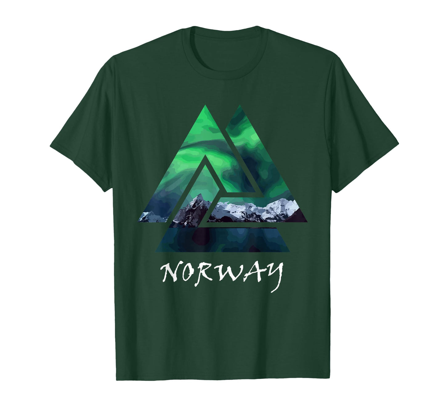 Norway Northern Lights Geometric T-Shirt