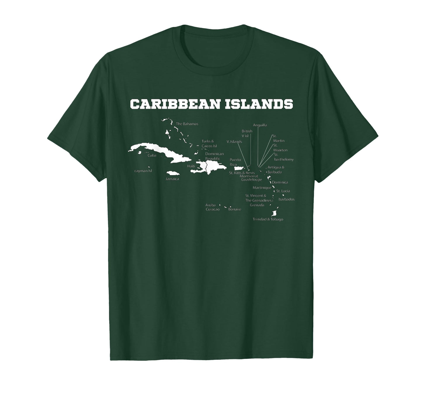 West Indies countries, Caribbean Vacation, Caribbean Sea Tee T-Shirt