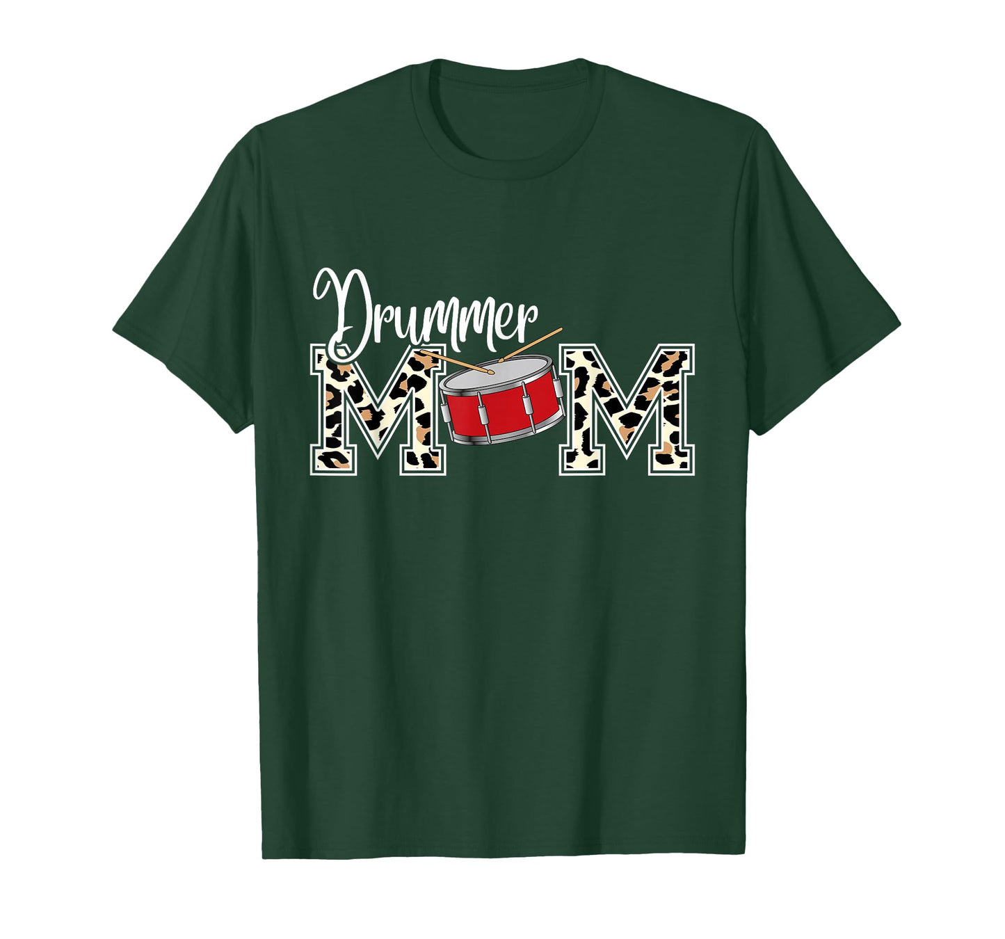 Drummer Mom Leopard Print Proud Drummer Mom Musical T-Shirt