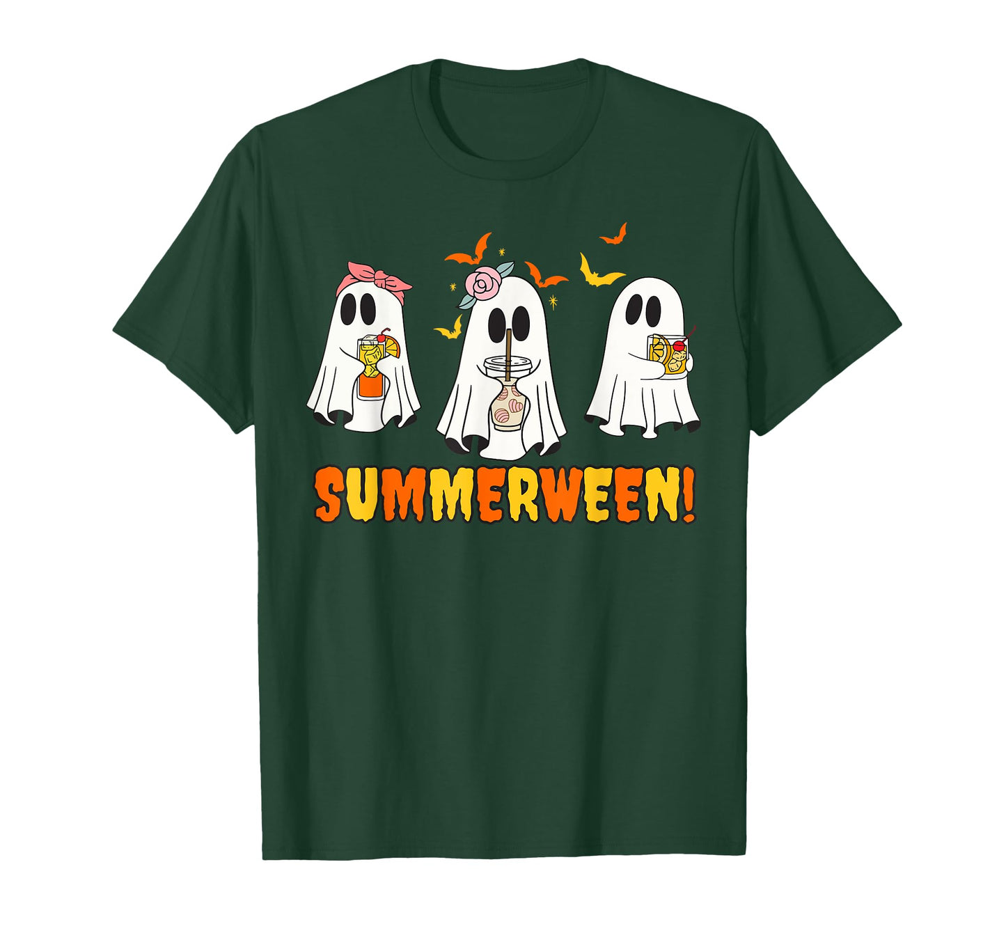 Summerween Skeleton Ghost Beach Party Halloween Vibes T-Shirt