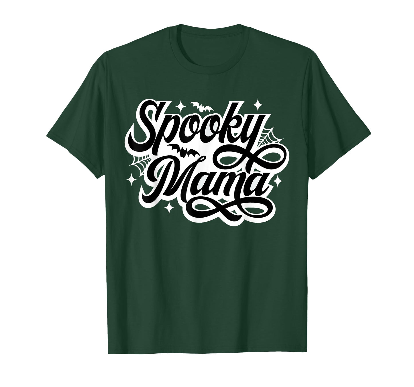 Spooky Mama Women Witch Mom Halloween Retro Groovy T-Shirt