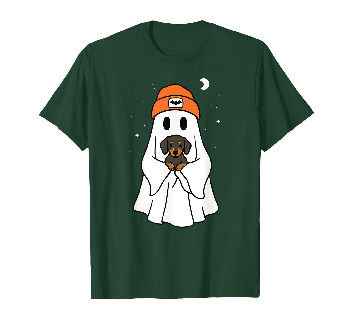 Ghost Dachshund Doxie Animal Lover Halloween Beenie Hat T-Shirt