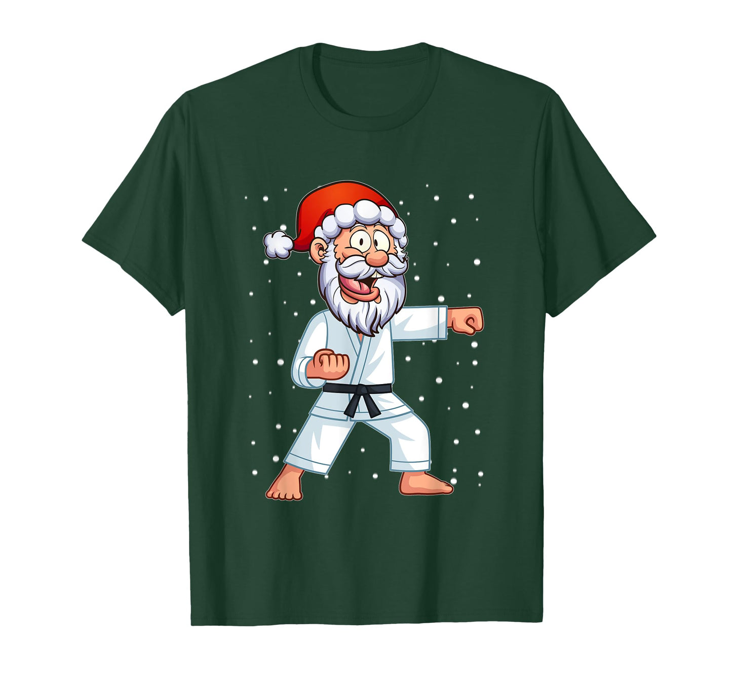Funny Santa Hat Christmas Karate Kids Shirt For Boys