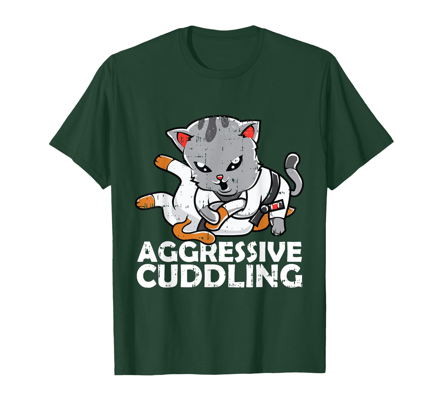 Aggressive Cuddling Jiu Jitsu Cat BJJ Martial Arts MMA Men Women Girls Kids T-Shirt