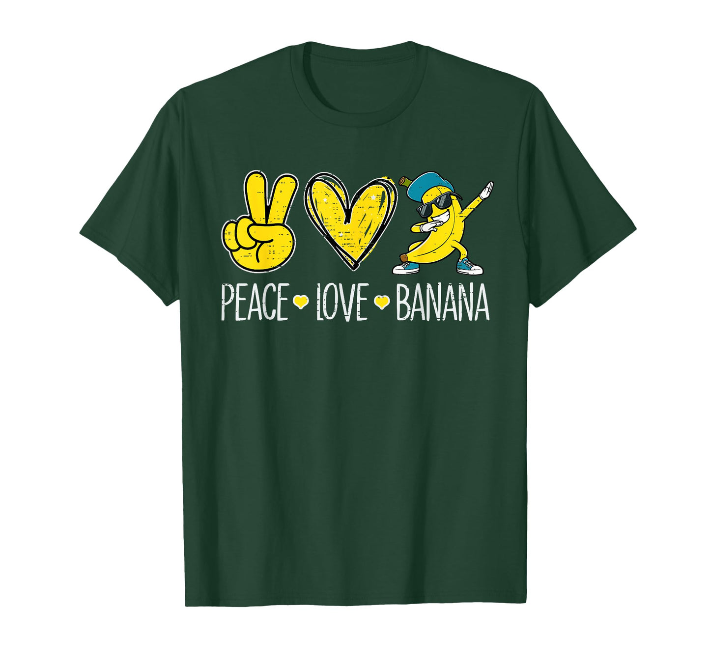 Funny Peace Love Banana Fruit Lover Vegan Boys Kids Girls T-Shirt