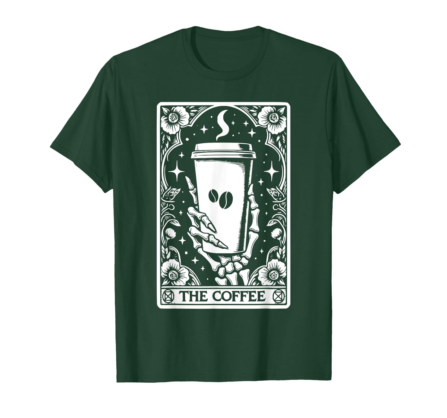 The Coffee Tarot Cards Skeleton Coffee Gifts Tarot Card T-Shirt
