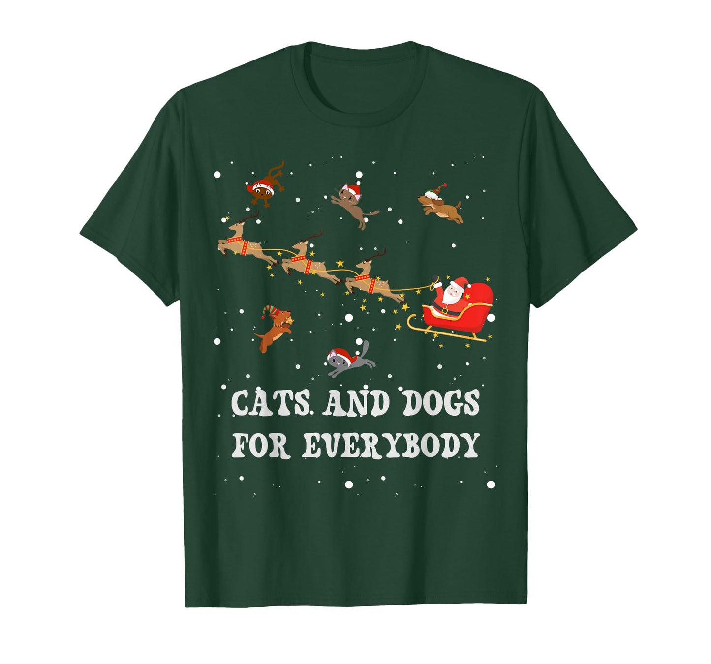 Dogs For Everybody Funny Dog Lovers Christmas T-Shirt