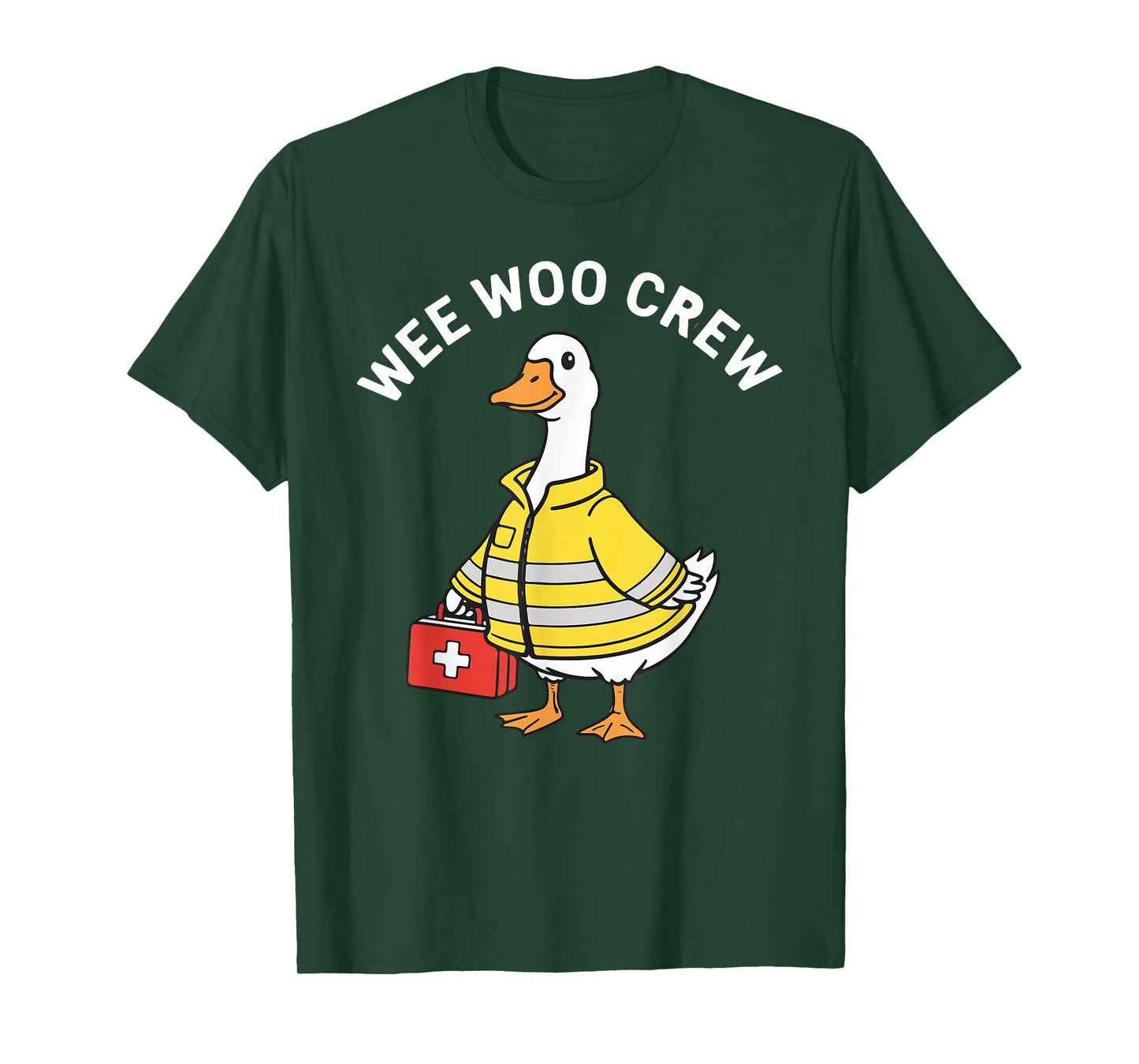 Funny Wee Woo Crew Goose EMT Paramedic Firefighter Design T-Shirt