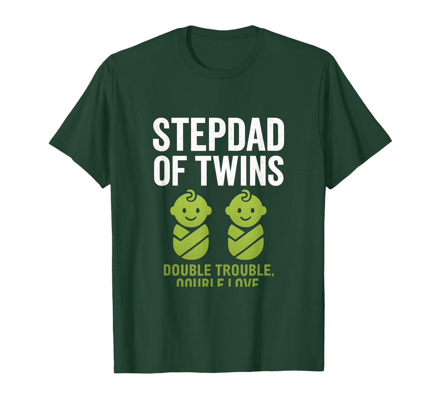 Stepdad of Twins Grunge Sans Neon Green Icons T-Shirt