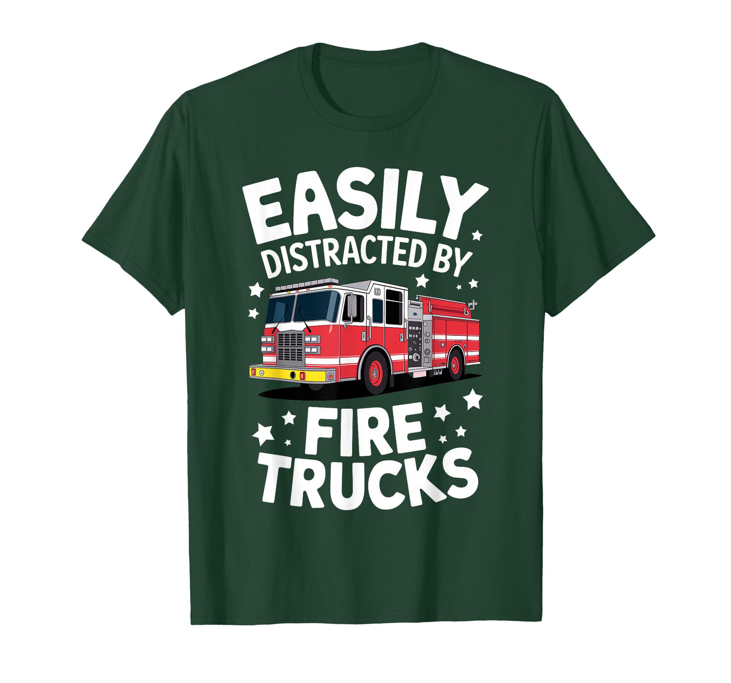 Funny Firefighter Art For Men Women Kids Fire Truck Fireman T-Shirt