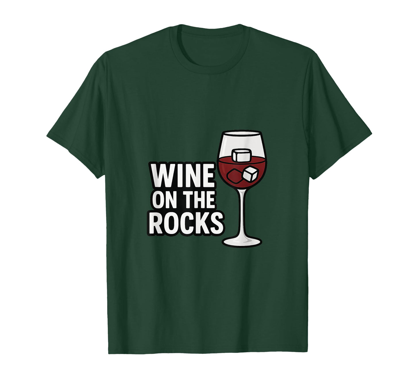 Funny Wine Lover Graphic Tee – Wine on The Rocks T-Shirt