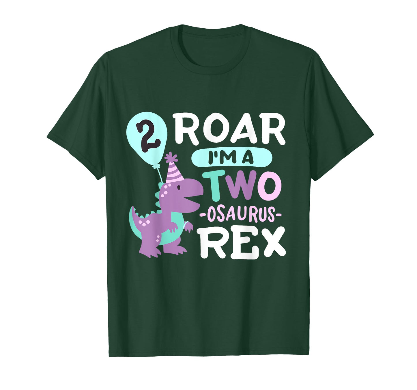 2nd Birthday Dinosaur T Rex Two Osaurus 2 Years Old Kids T-Shirt