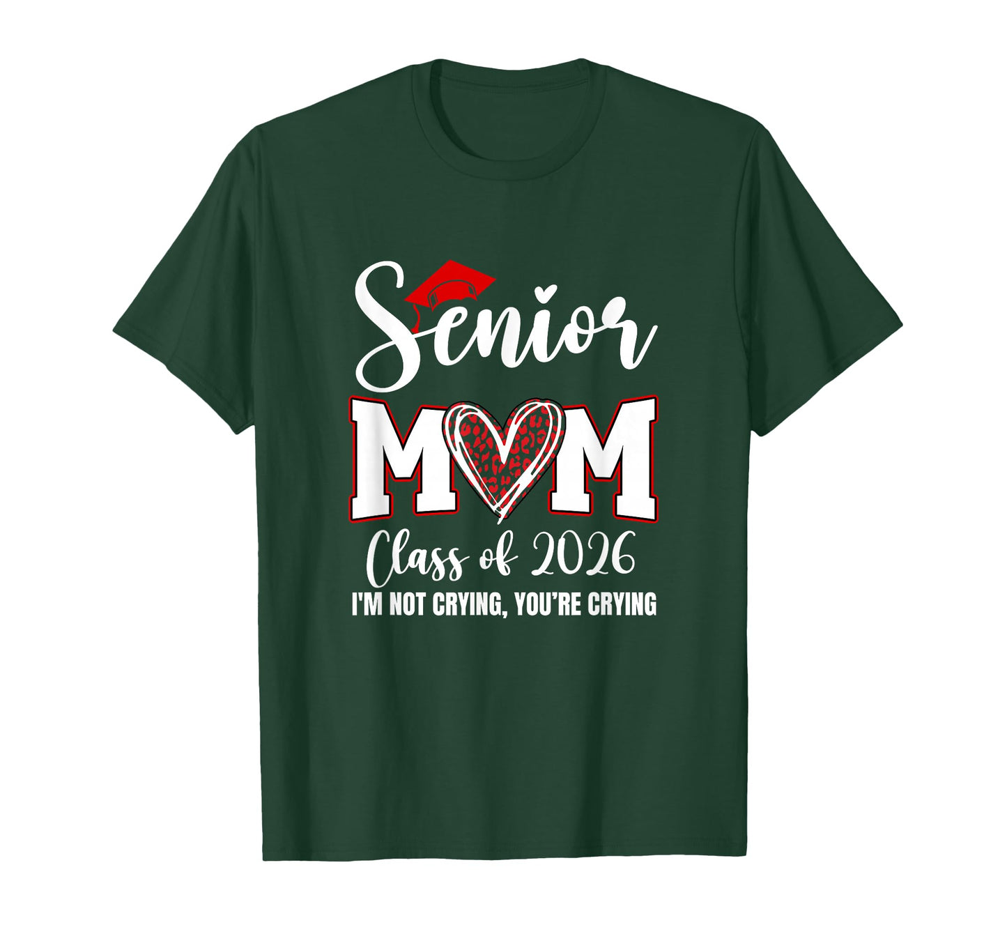Senior Mom Class of 2026 Senior Mama 2026 Graduation Leopard T-Shirt