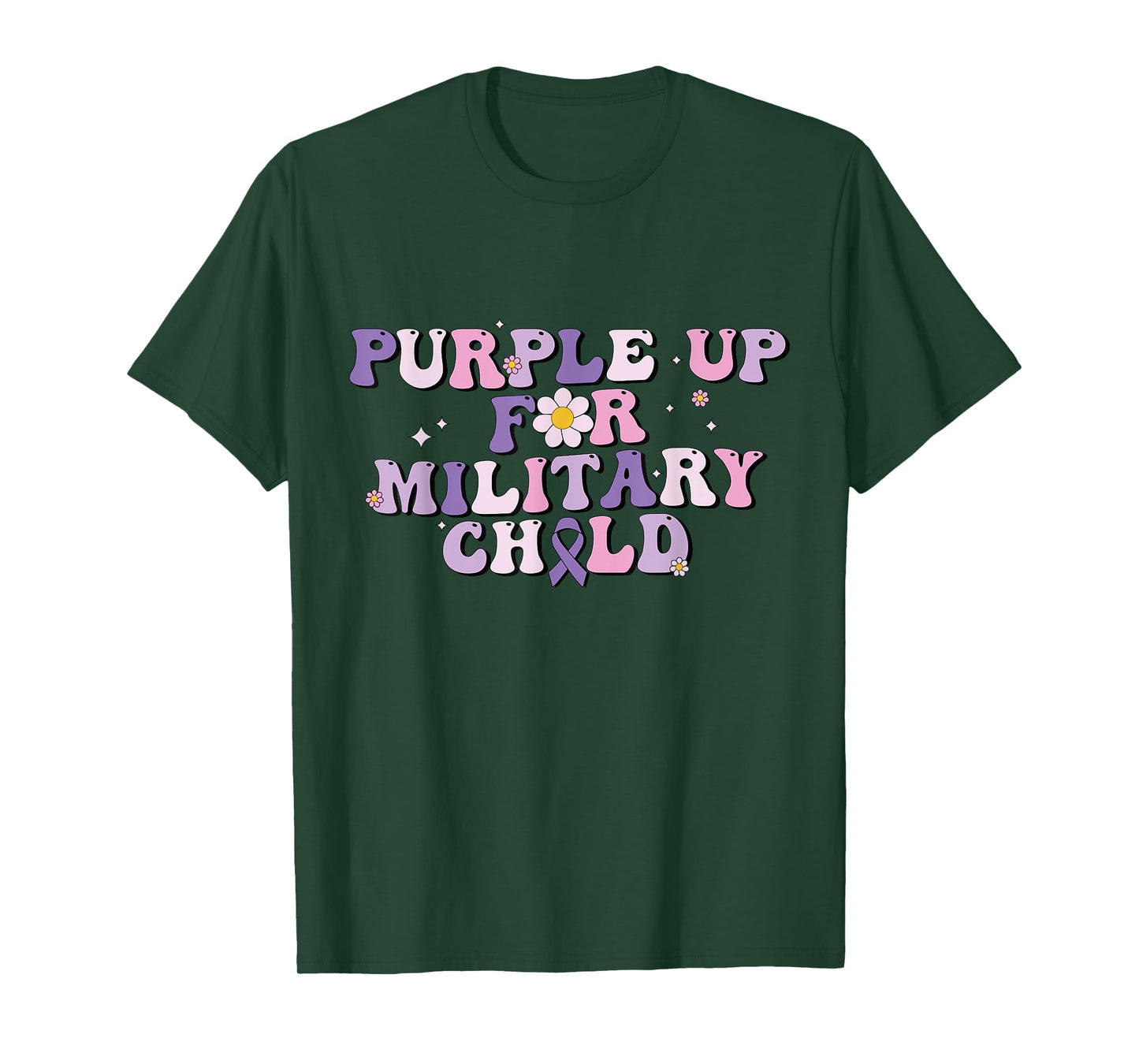 Purple up for military kids Groovy Military child Month T-Shirt