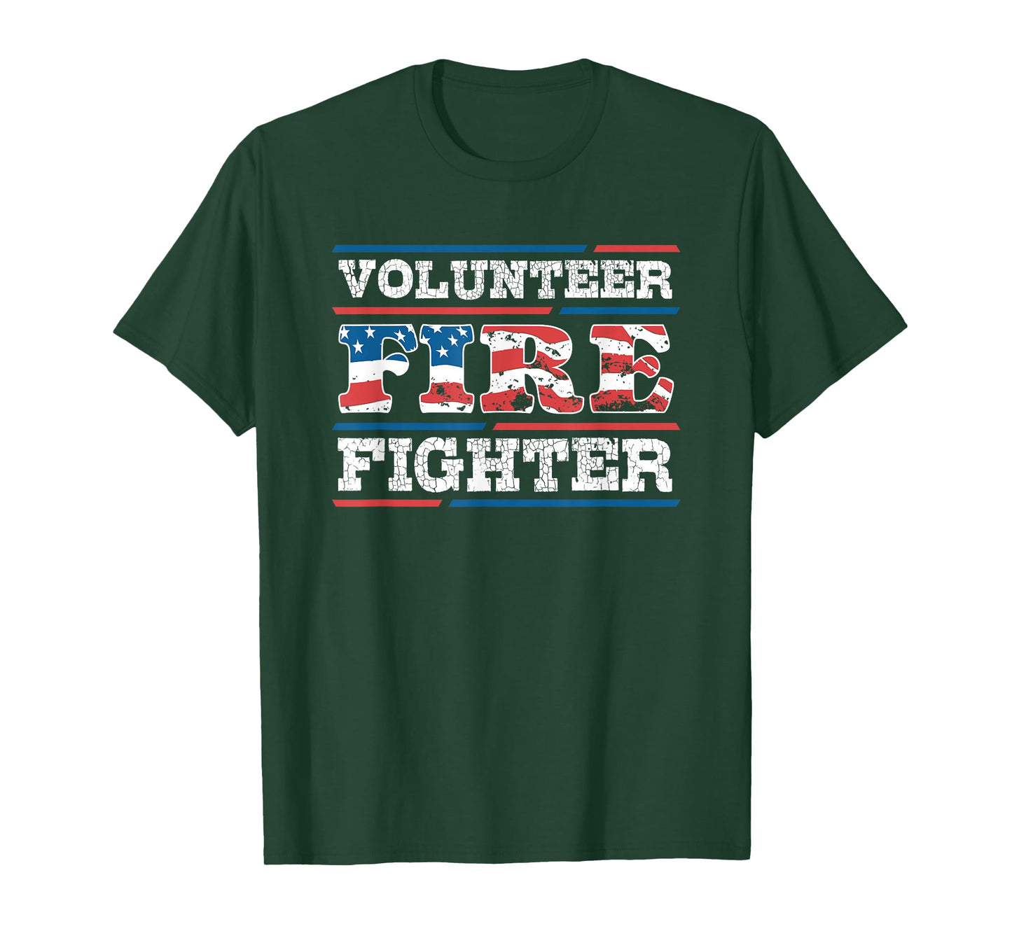 Firefighter Volunteer American Flag Fire Department Fireman T-Shirt
