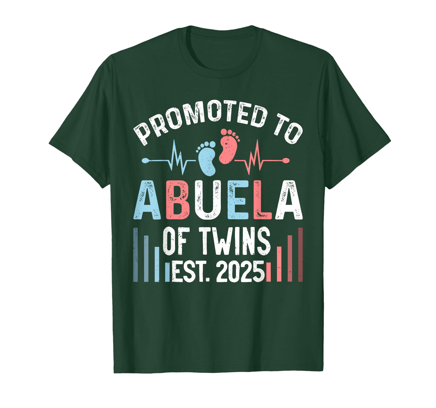 Promoted To Abuela Of Twins Est 2025 Twin Baby Shower T-Shirt