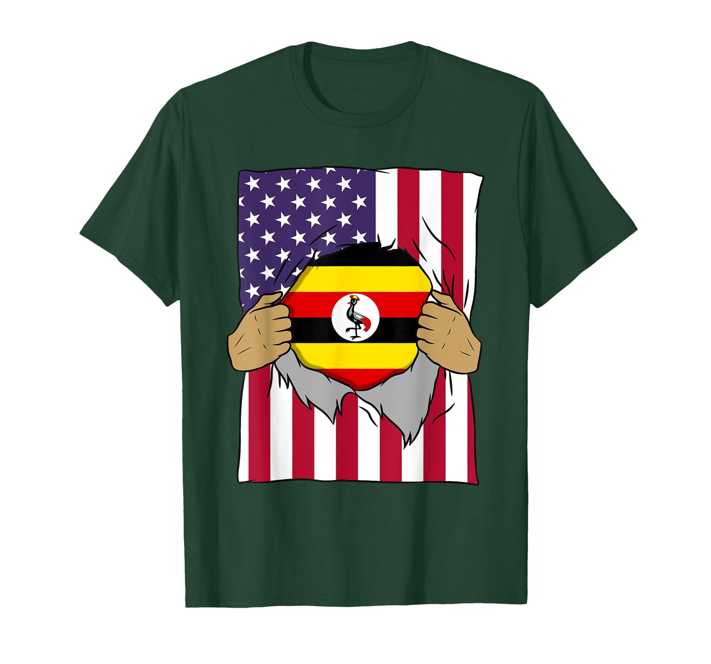 Uganda Flag Blood Inside Me Home Pride Ugandan American Gift T-Shirt