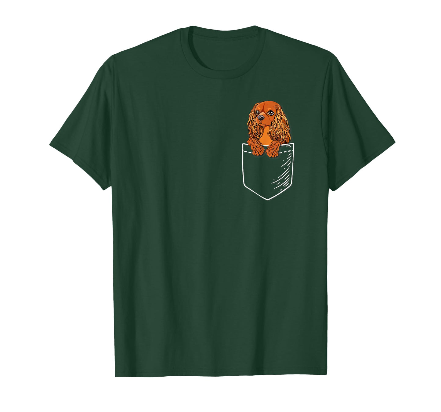 Funny Pocket Ruby Cavalier King Charles Spaniel Dog Lover T-Shirt
