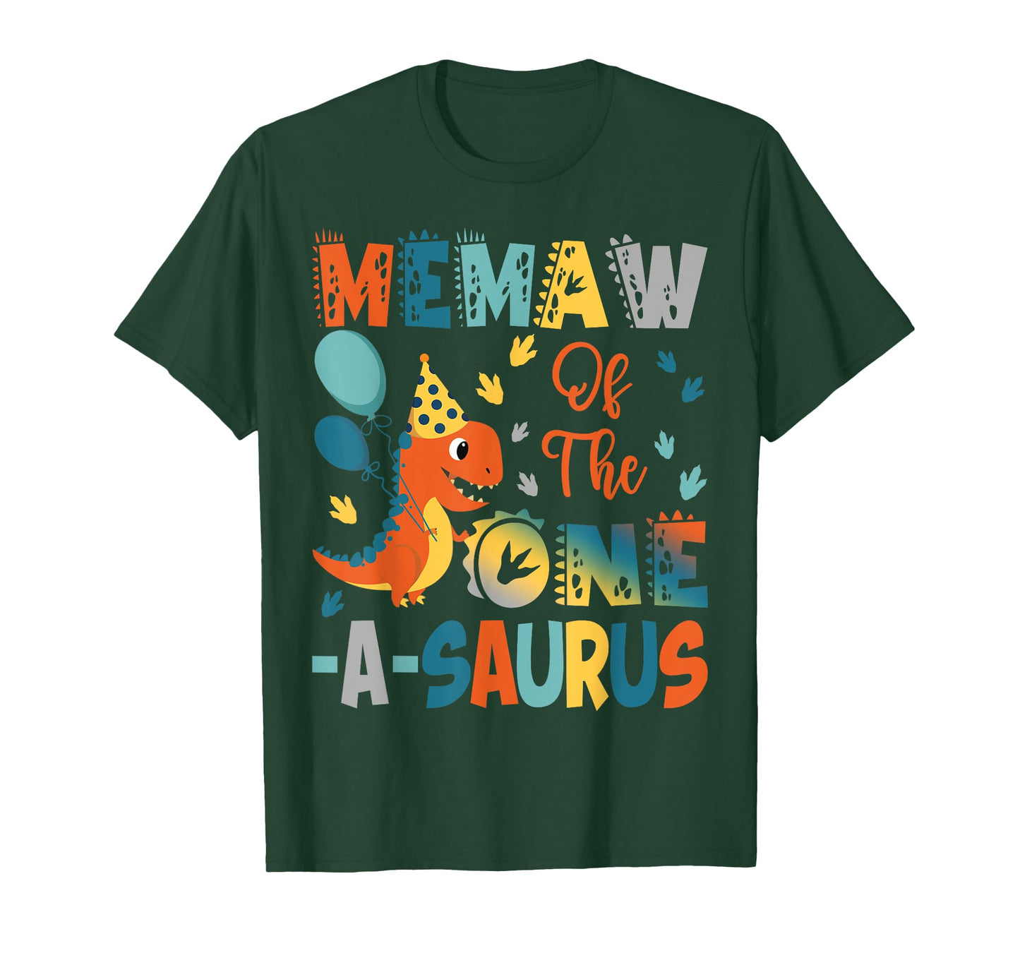 Memaw Of The One-A-Saurus 2Nd Birthday Dinosaur Party T-Shirt