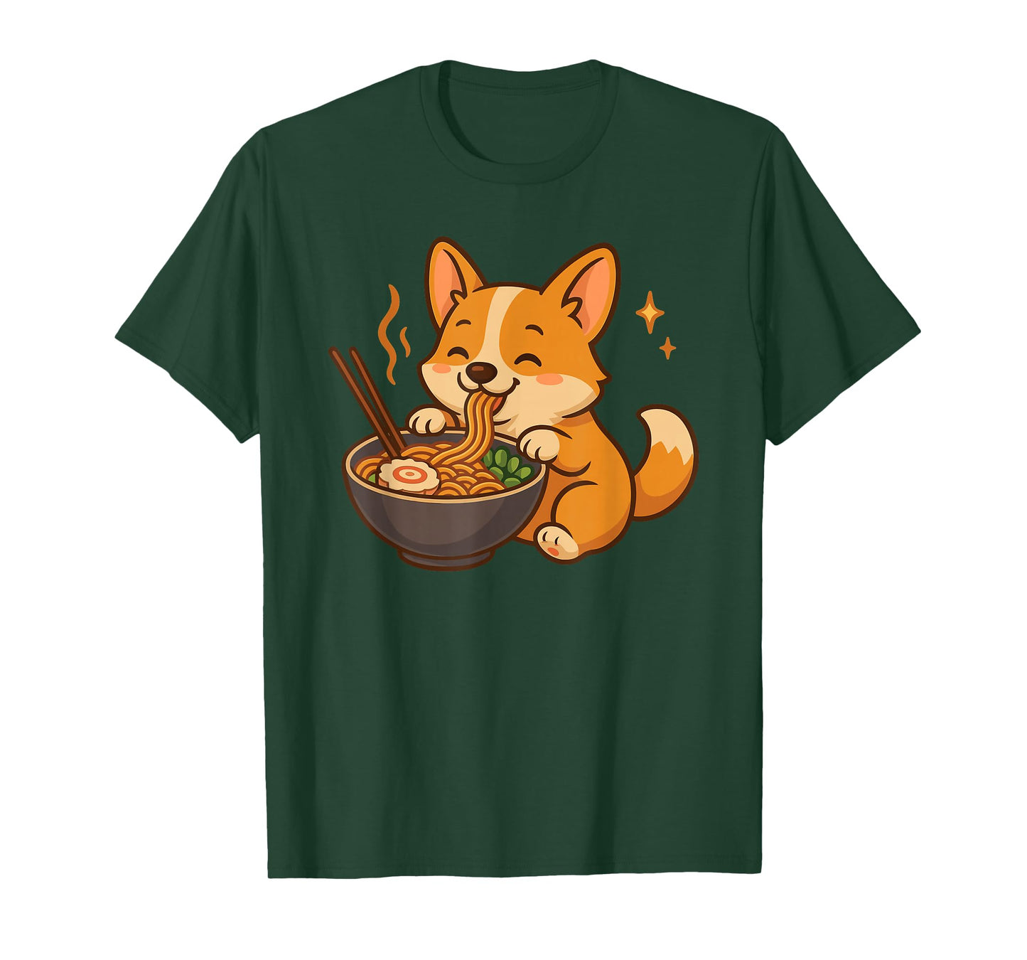 Corgi with Noodles Ramen Kawaii Dog T-Shirt