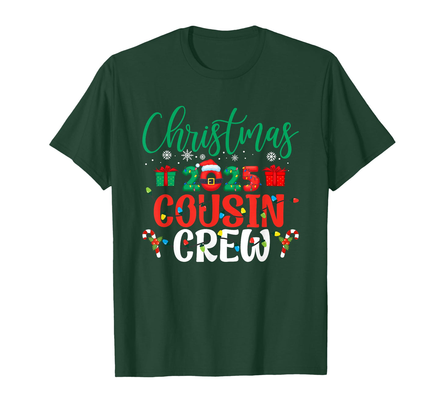 Christmas 2025 Cousin Crew Funny Matching Family Group Xmas T-Shirt