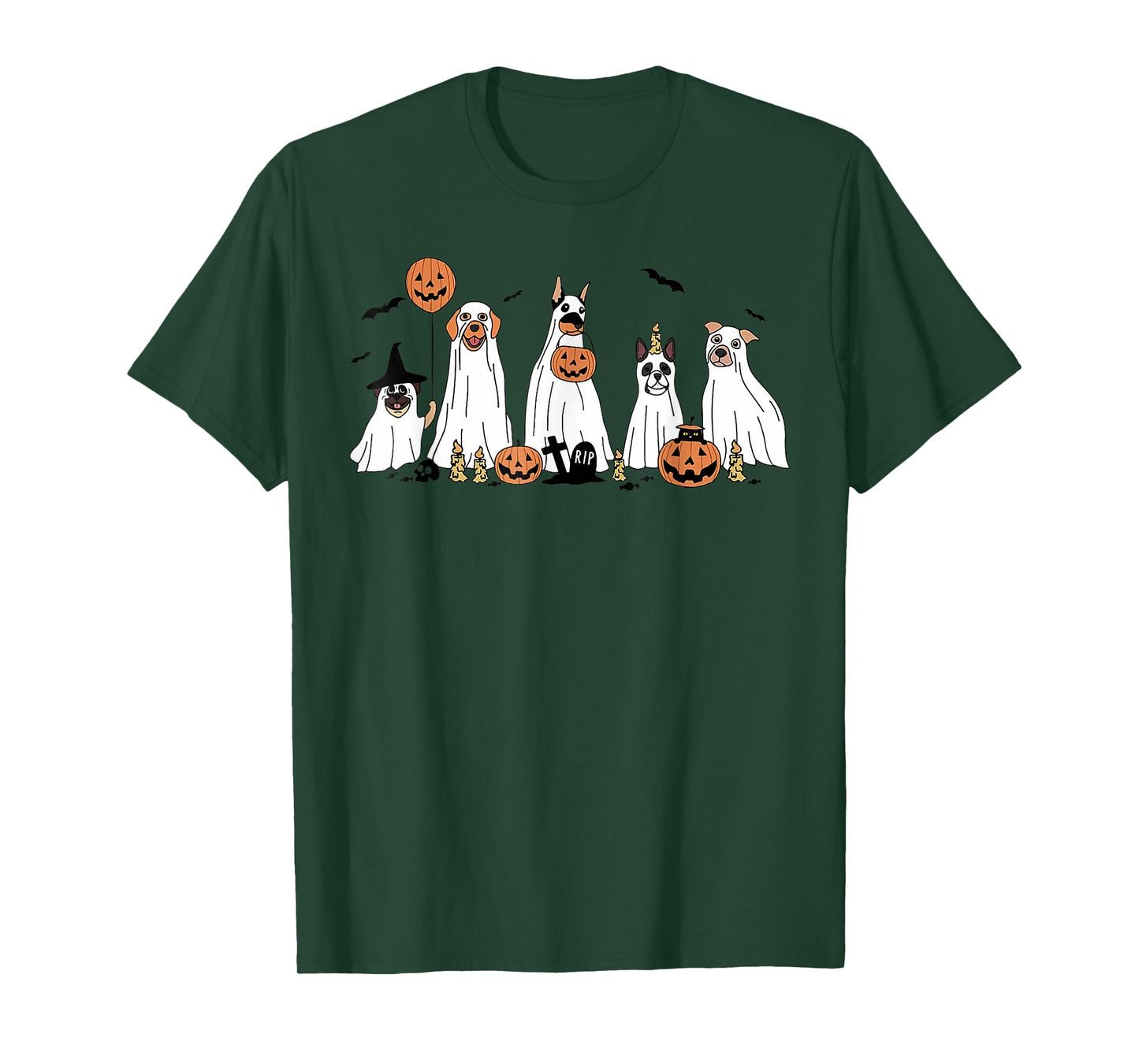Cute Halloween Dogs Dressed As Ghosts Pumpkins for Women T-Shirt