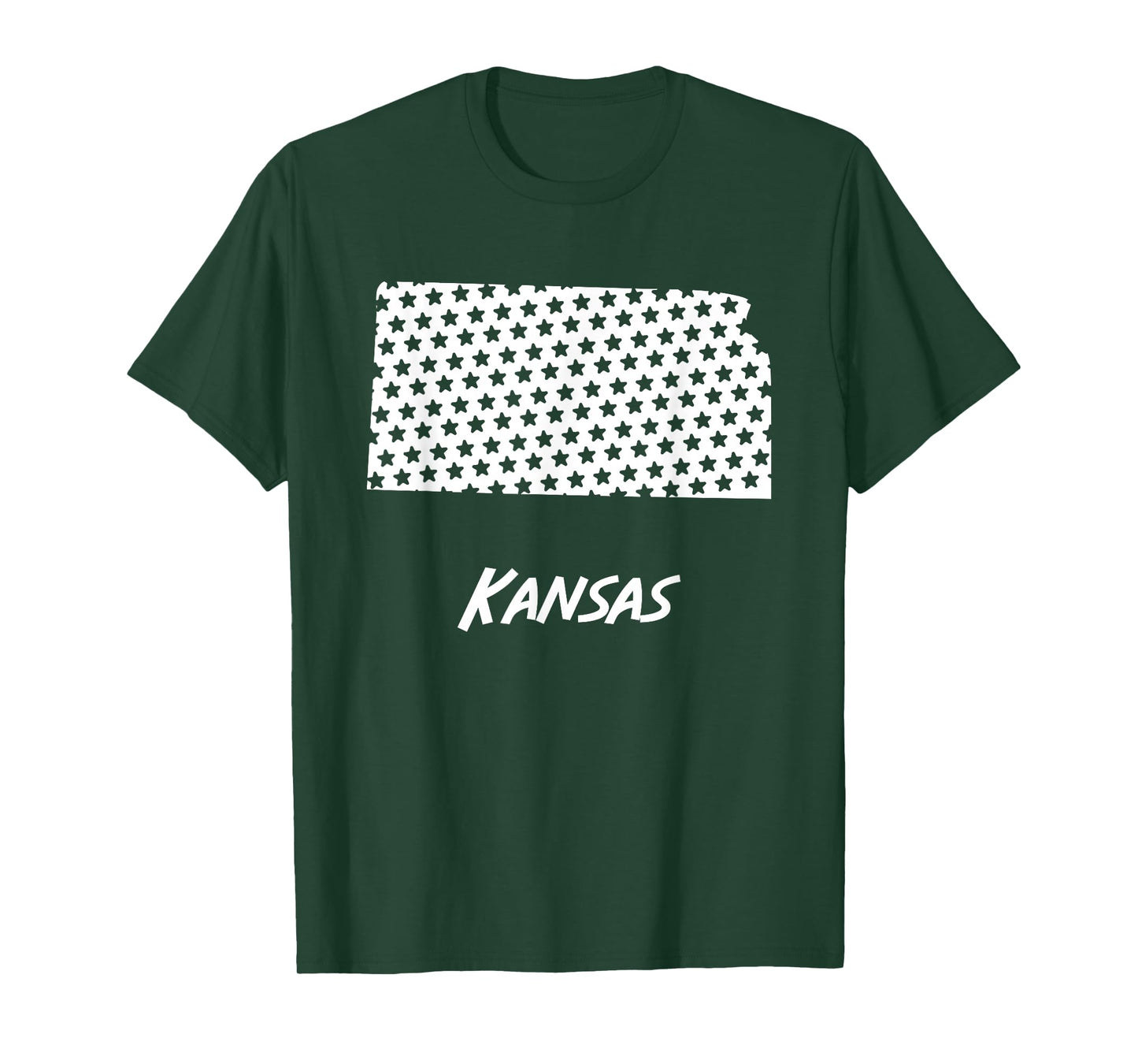 Kansas USA State Outline Stars Vintage Retro Design T-Shirt