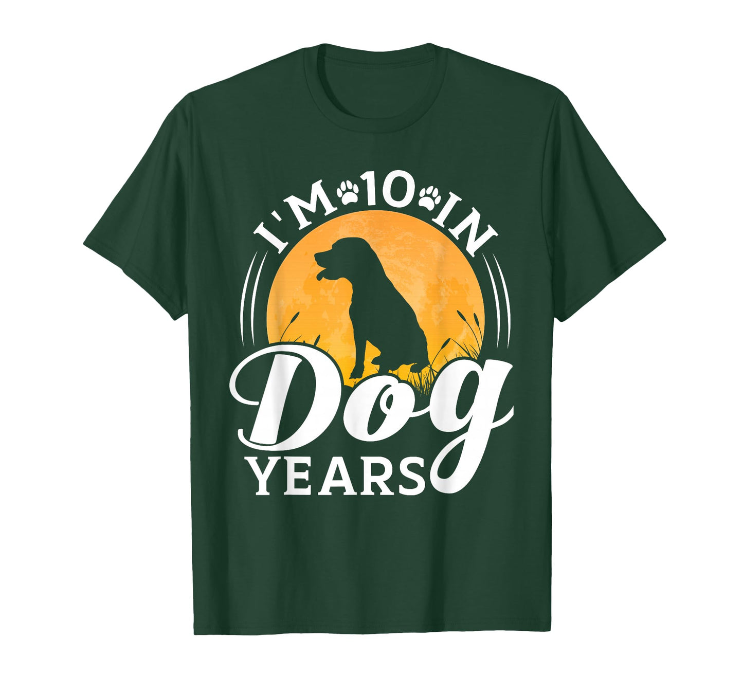 I'm 10 In Dog Years Funny 70th Birthday 70 Years Old T-Shirt